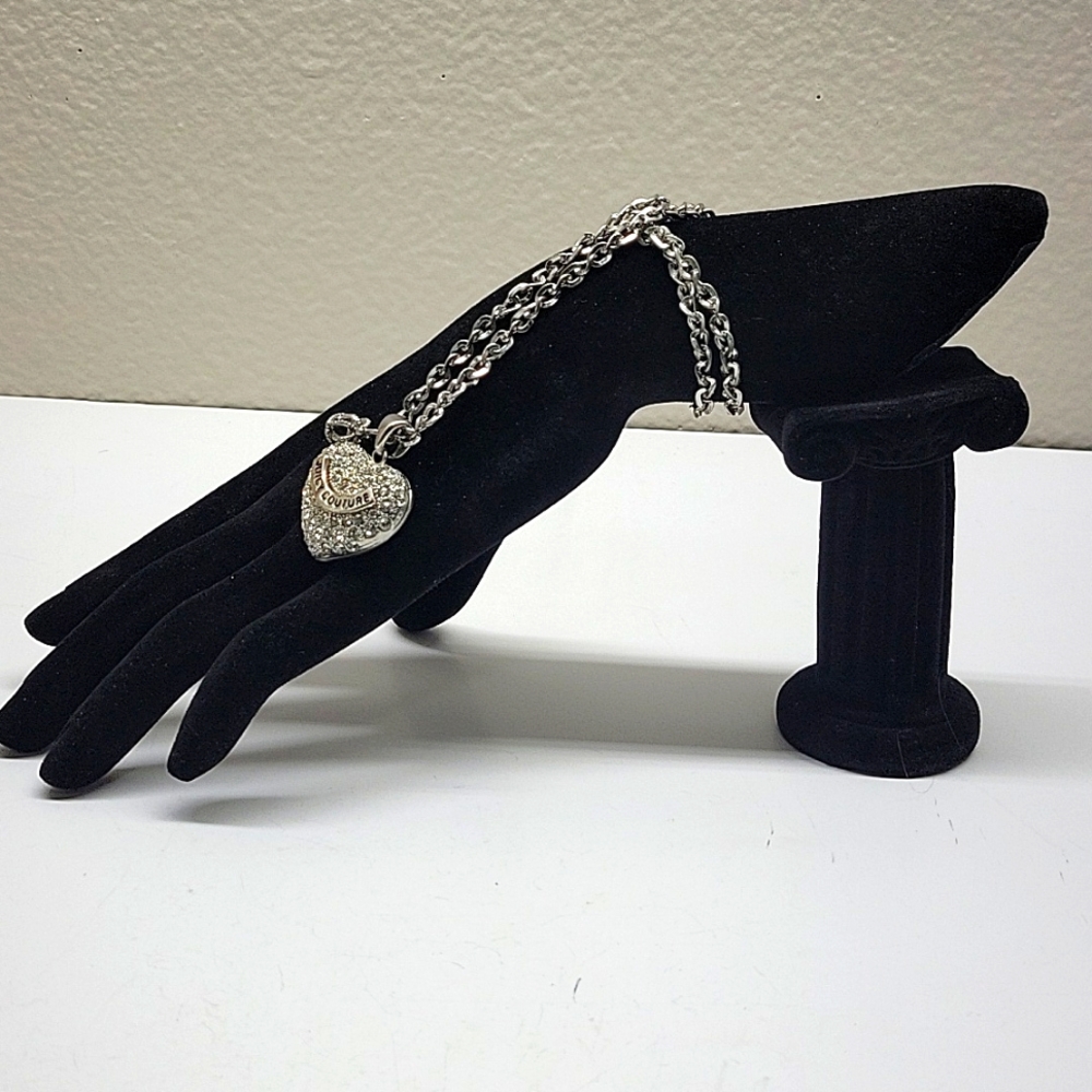 Vintage Silvertone Juicy Couture Necklance pendant